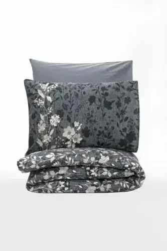 Cotton Box Dual Comely Anthracite Double Bed Sheet Set - 4