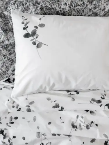 Cotton Box Dual Elaria Anthracite Double Duvet Cover Set - 2