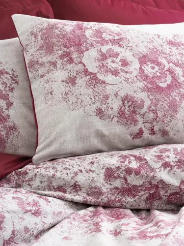 Cotton Box Dual Size Bedding Set Vidal Bordeaux - NEVRESIMDUNYASI (1)