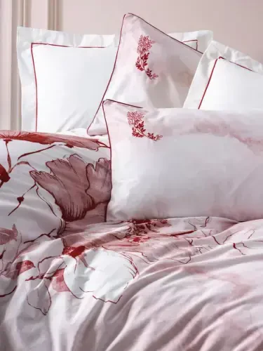 Cotton Box Двуспальное Элитное Сатиновое Постельное Белье Gules Красный - 3