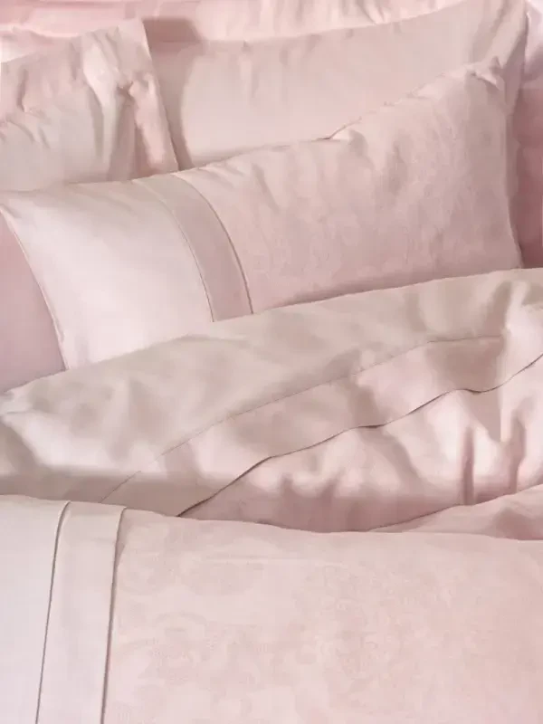 Cotton Box Двуспальный Жаккардовый Сатиновый Комплект Постельного Белья Jana Розовый - 3