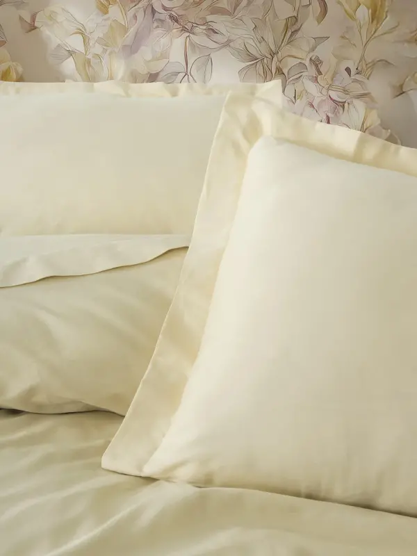 Cotton Box Elegant Beige Double Size Satin Duvet Cover Set - 2