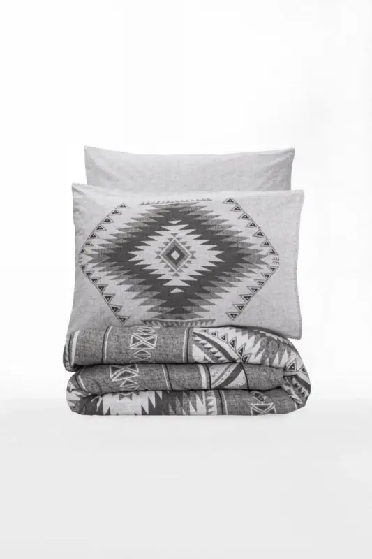 Cotton Box Ethnic Bedding Set Double Delos Anthracite - 3