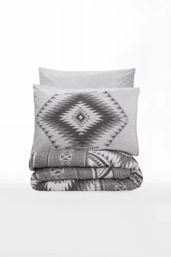 Cotton Box Ethnic Bedding Set Double Delos Anthracite - 3