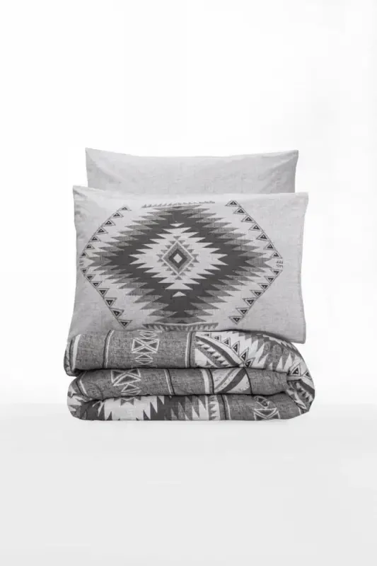 Cotton Box Ethnic Bedding Set Double Delos Anthracite - 3