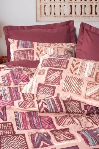 Cotton Box Ethnic Nevresim Takımı Tek Kişilik Estilo Bordo - NEVRESIMDUNYASI (1)
