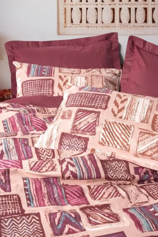 Cotton Box Ethnic Nevresim Takımı Tek Kişilik Estilo Bordo - 2