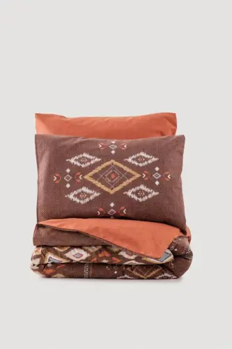 Cotton Box Etnich Bed Sheet Set Double Size Belize Coffee - 3