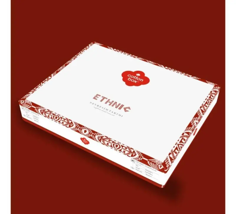Cotton Box Etnich Постельное белье Двуспальный Adiel Серый - 3