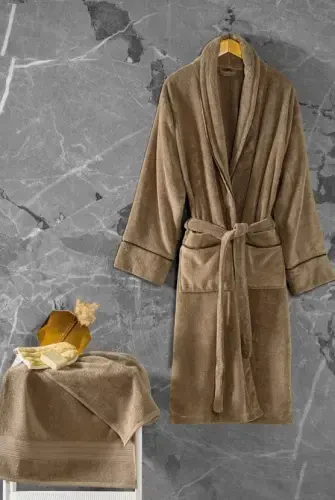Cotton Box Exclusive Single Bathrobe Set Beige L/xl - 1