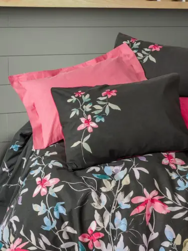 Cotton Box Feminine Double Bed Linen Set Merlin Pink - NEVRESIMDUNYASI (1)