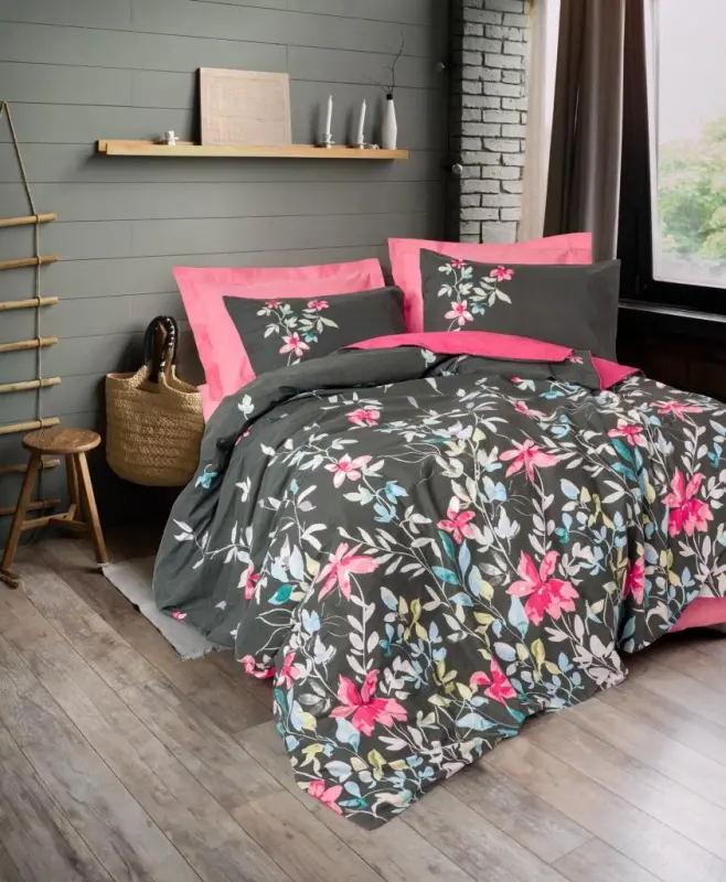 Cotton Box Feminine Double Bed Linen Set Merlin Pink - 1