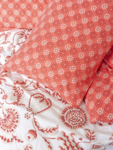 Cotton Box Flanel Duvet Cover Set Double Flowerland Red - 2