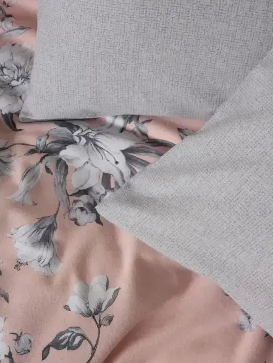 Cotton Box Flannel Bedding Set for Double Bed, Pastel Powder - NEVRESIMDUNYASI