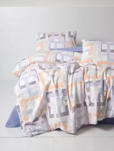 Cotton Box Flannel Double Bed Sheet Set Hayden Lilac - 1