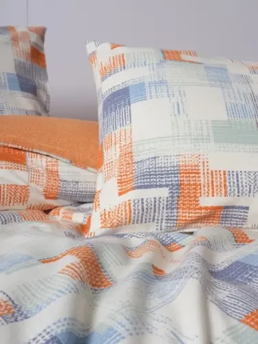 Cotton Box Flannel Double Bed Sheet Set Rina Terracotta - NEVRESIMDUNYASI (1)