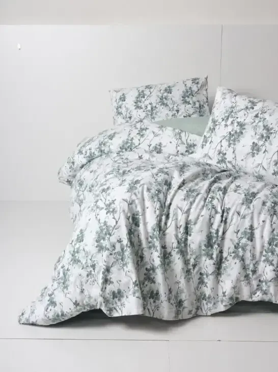 Cotton Box Flannel Duvet Cover Set Double Casey Petrol - NEVRESIMDUNYASI