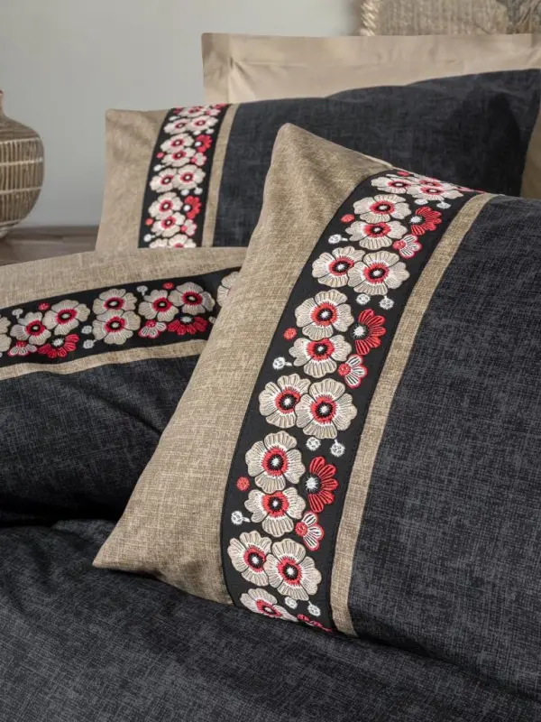 Cotton Box Folk Art Çift Kişilik Nevresim Takımı Yamka Bej 8680108078266 - 2