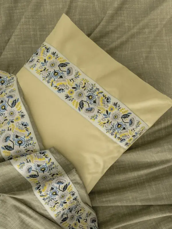 Cotton Box Folk Art Double Duvet Cover Set Elowen Yellow - 2