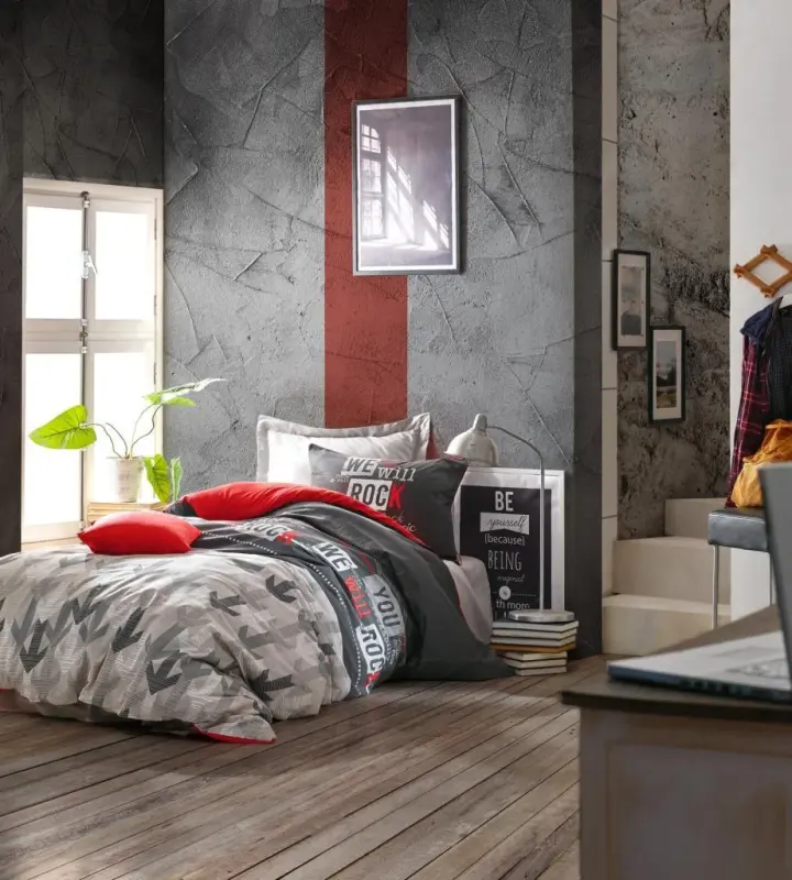 Cotton Box Genç Ranforce Duvet Cover Set Single Rock Red - NEVRESIMDUNYASI