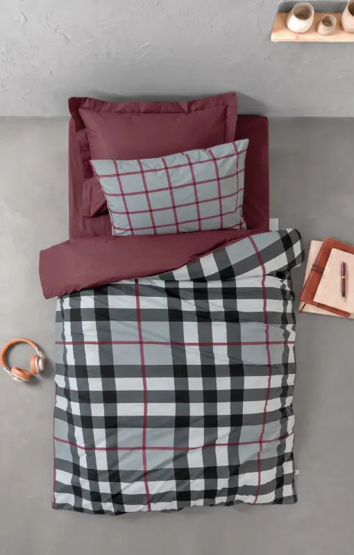 Cotton Box Genç Ranforce Nevresim Takımı Tek Kişilik Brave Bordo - 1
