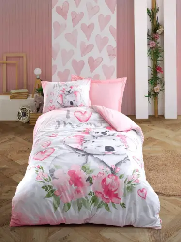 Cotton Box Genç Ranforce Nevresim Takımı Tek Kişilik Koala Pembe - 1
