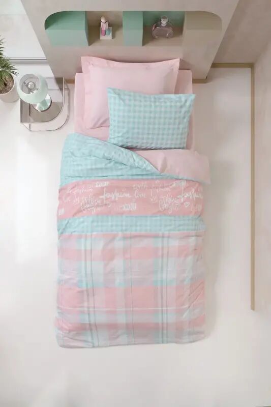 Cotton Box Genç Ranforce Nevresim Takımı Tek Kişilik Liora Pembe - NEVRESIMDUNYASI