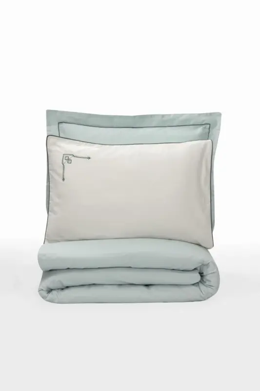Cotton Box Juft Kişilik Elit Saten Nevresim Takımı Vanko Mint - 3