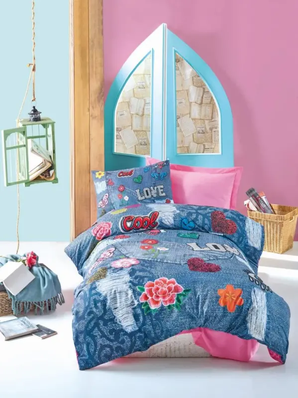 Cotton Box Kelly Pink Ranforce Single Duvet Cover Set - 1