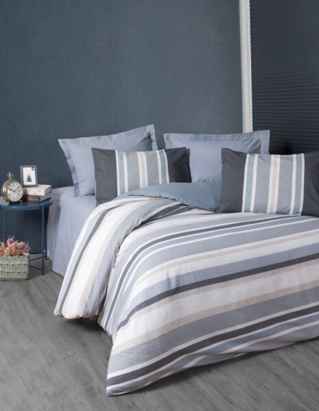 Cotton Box Line Double Bed Duvet Set Agahta Grey - 1