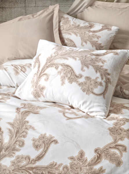 Cotton Box Loren Beige Double Satin Duvet Cover Set - 2