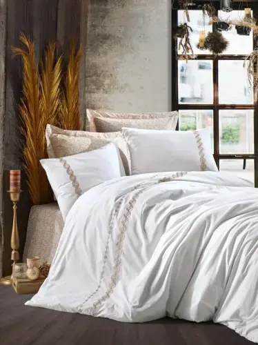 Cotton Box Majestic Series Double Bedspread Set İnes Beige - 1