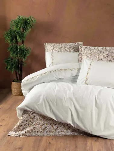 Cotton Box Majestic Seriyali Ikkita Kishilik choyshab to'plami, Polite Tarçın - 1