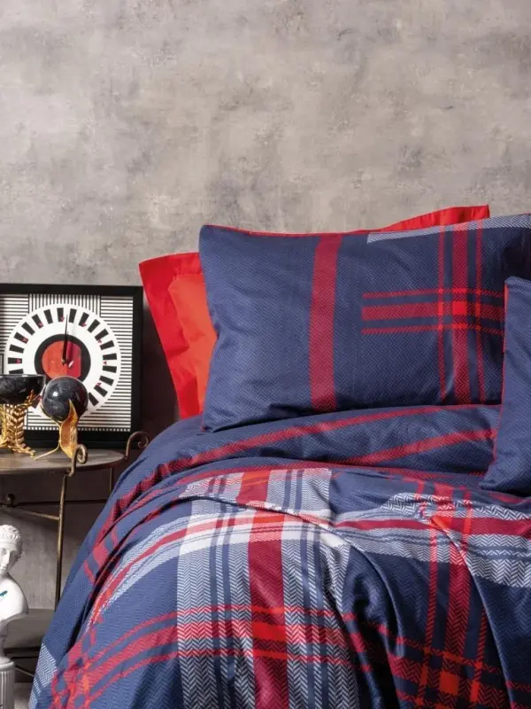 Cotton Box Masculine Bir kishilik Nevresim Takımı Abel Qizil - NEVRESIMDUNYASI