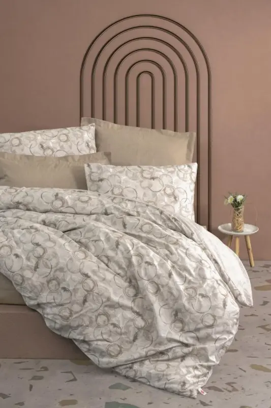 Cotton Box Minimal Çift Kişilik Nevresim Takımı Moil Bej - NEVRESIMDUNYASI