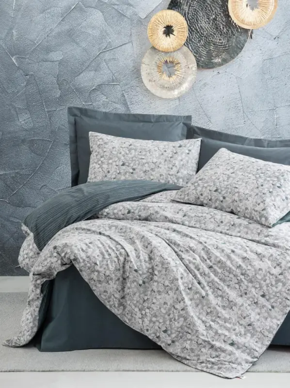Cotton Box Minimal Çift Kişilik Nevresim Takımı Molly Antrasit - NEVRESIMDUNYASI