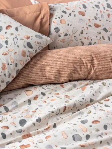 Cotton Box Minimal Çift Kişilik Nevresim Takımı Oniks Karamel - NEVRESIMDUNYASI (1)