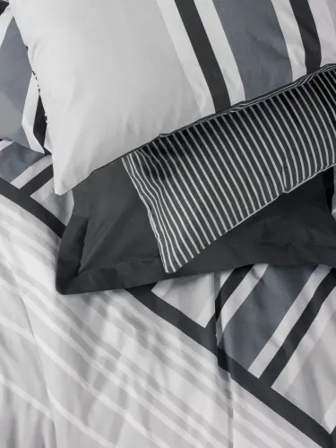 Cotton Box Model Ranforce Single Duvet Cover Set Nobby Anthracite - 2