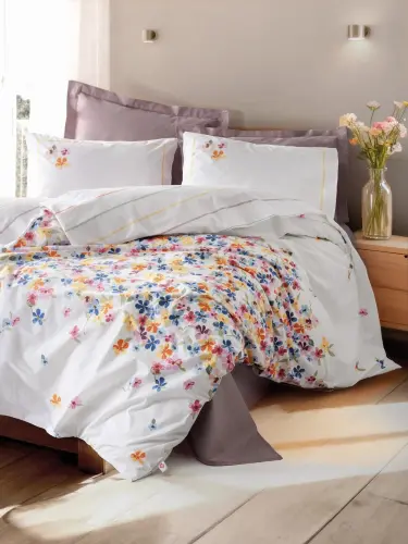 Cotton Box Modeline Çift Kişilik Nevresim Takımı Flurry Lila - 1