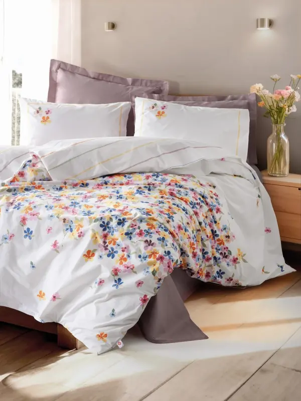Cotton Box Modeline Ranforce Tek Kişilik Nevresim Takımı Flurry Lila - 1