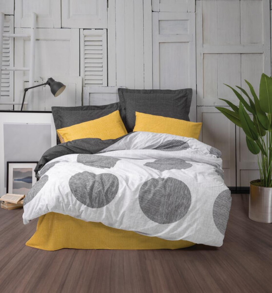 Cotton Box Modern Double Bed Duvet Cover Set Dappled Yellow - 7