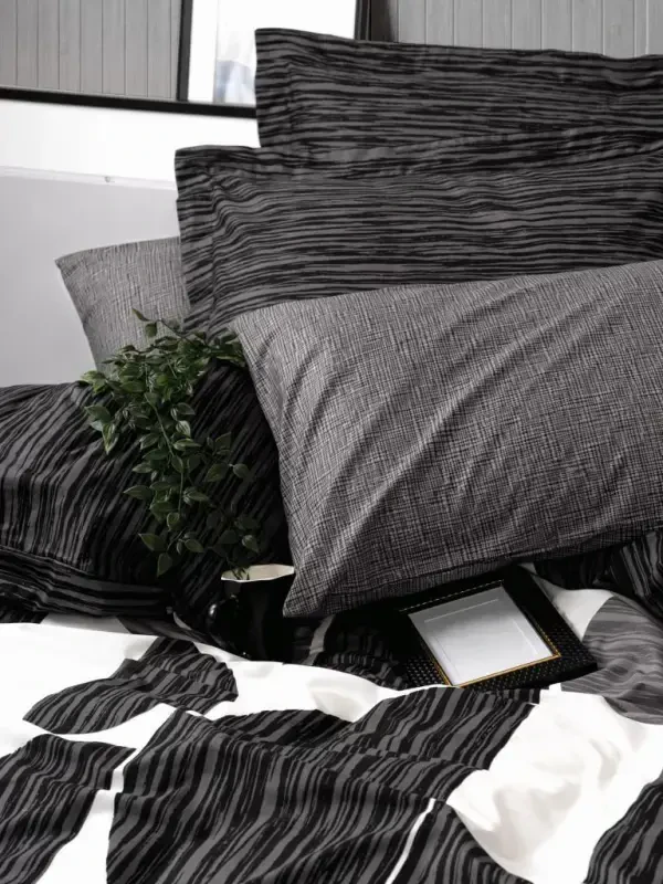 Cotton Box Modern Double Bed Linen Set Niko Anthracite - 2