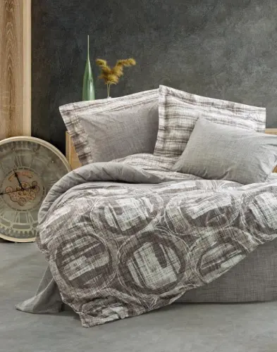 Cotton Box Modern Double Size Duvet Cover Set Root Mink - 1