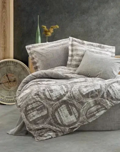 Cotton Box Modern Double Size Duvet Cover Set Root Mink - 1