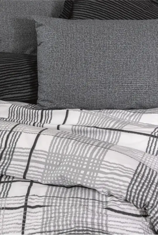 Cotton Box Modern Double Size Duvet Cover Set Will Anthracite - 2
