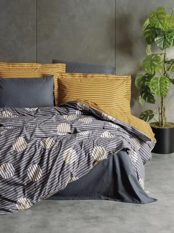 Cotton Box Modern Двуспальный Комплект Постельного Белья Strew Серый - 1