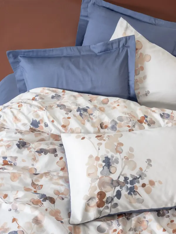 Cotton Box Nebulae Indigo Satin Duvet Cover Set Double - 2