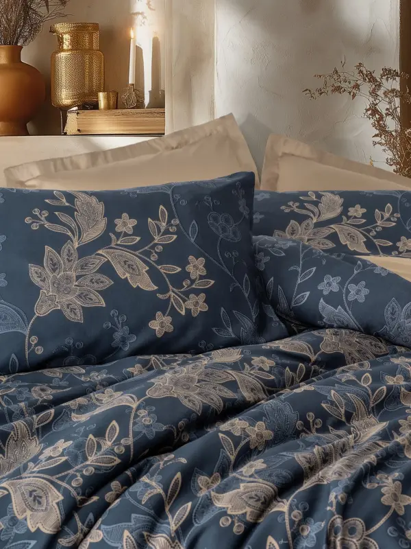 Cotton Box Noctelle Beige Satin Duvet Cover Set Double - 2