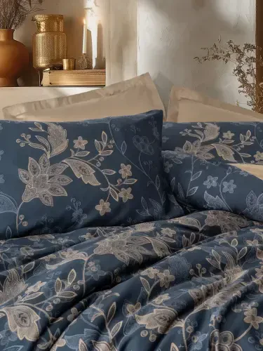 Cotton Box Noctelle Beige Satin Duvet Cover Set Double - NEVRESIMDUNYASI (1)