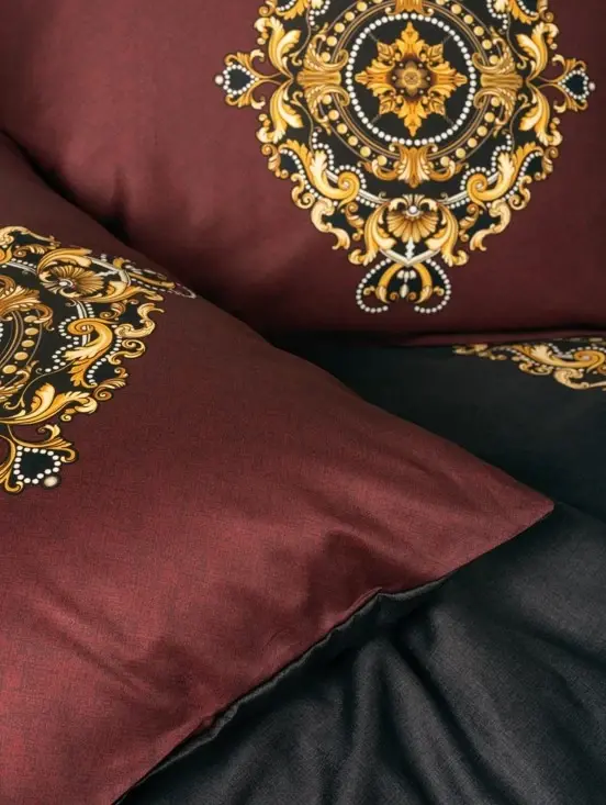 Cotton Box Palace Sateen Double Bed Set Ebren Anthracite - 3